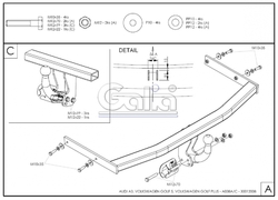 Tažné zařízení VW Golf Plus 2005-2009 (V), odnímatelný bajonet, Galia