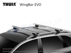 Střešní nosič Fiat Doblo 01- WingBar EVO, Thule