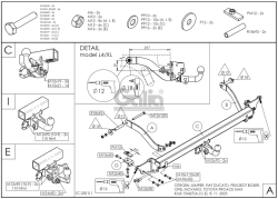Tažné zařízení Fiat Ducato skříň 2011/02-2021/06, pevné 2 šr., Galia