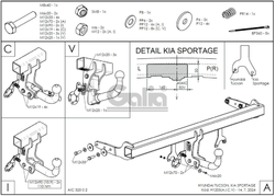 Tažné zařízení Kia Sportage 2025/06- facelift , vertikální, Galia