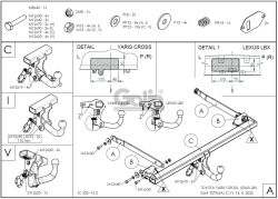 Tažné zařízení Lexus LBX 2024- , vertikální, Galia