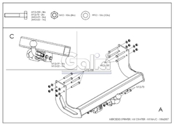 Tažné zařízení Mercedes Benz Sprinter II skříň 5,0t (4,6t) (LWB) 2006-2018, pevné, Galia