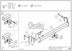 Tažné zařízení Nissan NP300 2016- (D23) , pevné, Galia