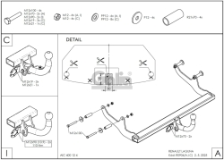 Tažné zařízení Renault Laguna liftback 2007-2015 (III), pevné 2 šr., Galia