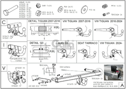 Tažné zařízení Seat Tarraco 2019-2020/10 , bajonet, Galia
