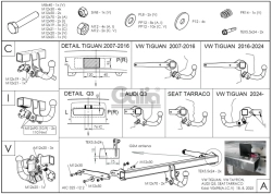 Tažné zařízení Seat Tarraco 2020/11-2024 F.L. , pevné 2 šr., Galia