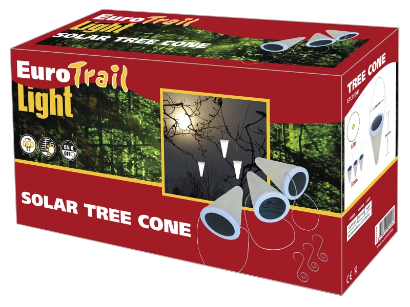 EUROTRAIL Solární světlo Tree Cone 3ks